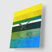 Natürliche Farben Vertraute horizontale Rechtecke Quadratische Wanduhr (Winkel)