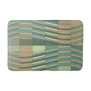 Natürliche Farben Wavy Rectangle Badematte