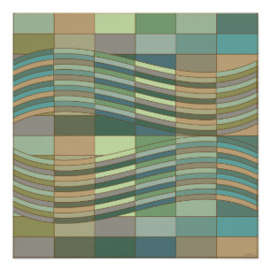 Natürliche Farben Wavy Rectangle Poster