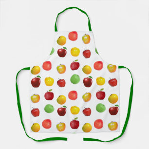 Natürliche farbenfrohe Äpfel auf Weiß Schürze