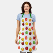 Natürliche farbenfrohe Äpfel auf Weiß Schürze (Getragen)