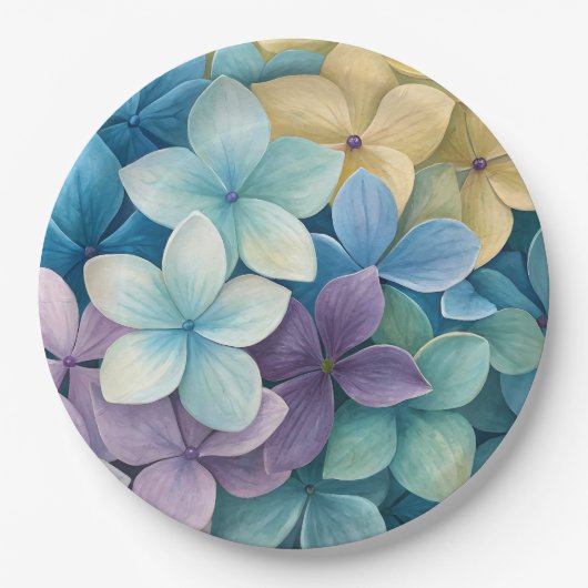 Natürliche farbenfrohe Blumen Pappteller (Vorderseite)