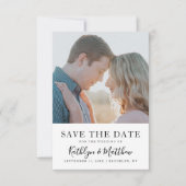 Natürliche Foto-Hochzeit mit weißer Typografie Save The Date (Vorderseite)