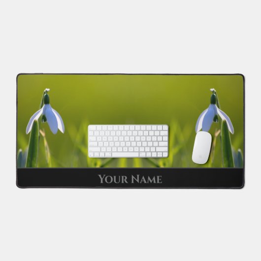 Natürliche Frühlingsblumen Schneeflocken-Blume blü Schreibtischunterlage (Tastatur & Maus)