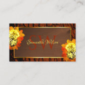 Natürliche gelbe blühende Rose Holzkörnersteine Visitenkarte (Vorderseite)