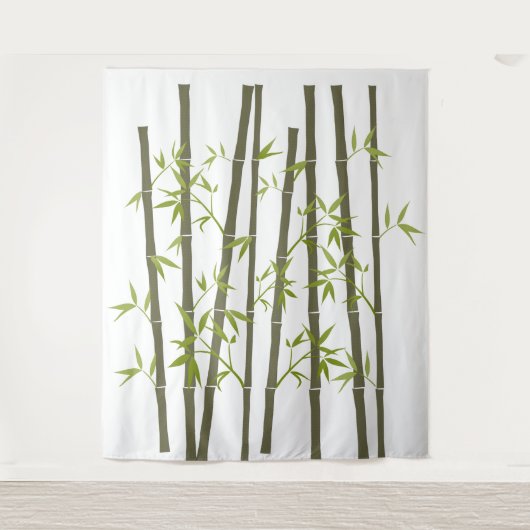 Natürliche grüne Bambus-Pflanze Wandteppich (Vorderseite)