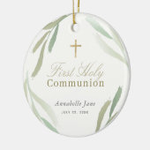 Natürliche Grünfolien Erste Heilige Kommunion Keramik Ornament (Links)