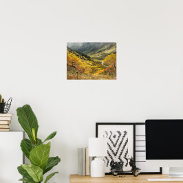 Natürliche Herbstgelbe Blätter Poster