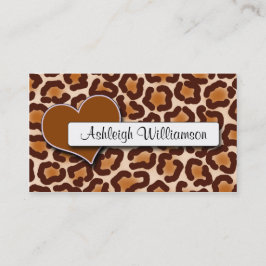 Natürliche Herz-Leopard-Druck-Verabredungs-Karten Terminkarte