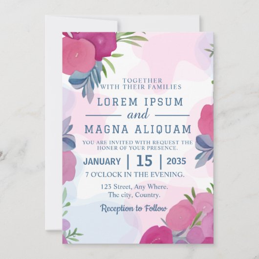 Natürliche Hochzeitskarte Einladung (Vorderseite)