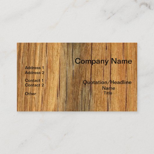 Natürliche hölzerne berufliche Geschäfts-Karten Visitenkarte (Vorderseite)