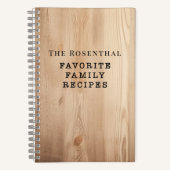 Natürliche Holzfamilien Lieblingsrezepte Notizblock (Vorderseite)