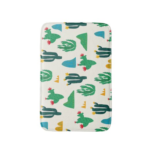 Natürliche Kaktus: Folk Art nahtlos. Badematte (Vorderseite Vertikal)