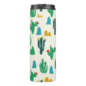 Natürliche Kaktus: Folk Art nahtlos. Thermosbecher (Rückseite)