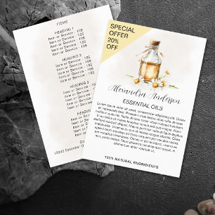 Natürliche Kamille Essenzielle Öle Aquarellfarben Flyer