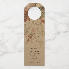 Natürliche Kraft Pampas Grass Jungle Floral Weddin Flaschenanhänger