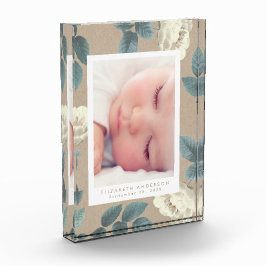 Natürliche Kraft-Rose Vintager Foto-Block Fotoblock