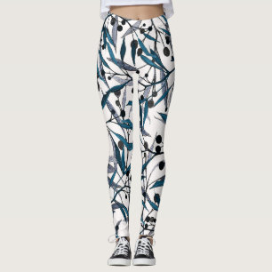 Natürliche Kurven Blumenhandgezeichnet Leggings