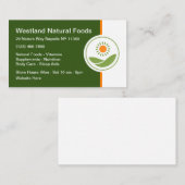 Natürliche Lebensmittel und Ernährungsspeicher Visitenkarte (Vorne/Hinten)