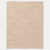 Natürliche Leinenstofftextur in warmem Beige Fleecedecke (Vorderseite)