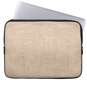 Natürliche Leinenstofftextur in warmem Beige Laptopschutzhülle