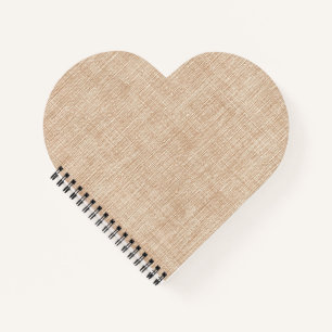 Natürliche Leinenstofftextur in warmem Beige Notizblock