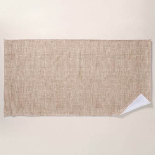 Natürliche Leinenstofftextur in warmem Beige Strandtuch (Vorderseite)