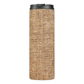 Natürliche Leinenstruktur als Hintergrund Thermosbecher (Rückseite)