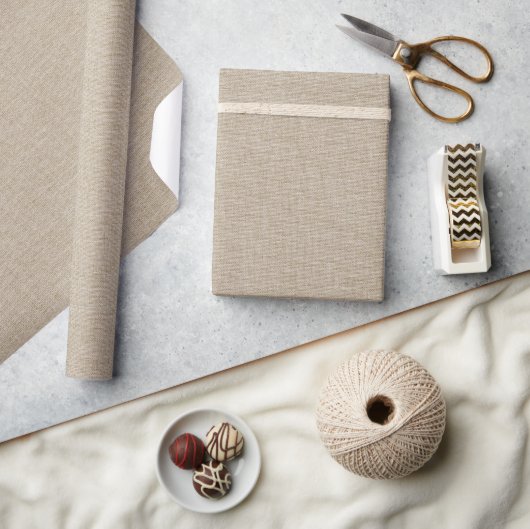 Natürliche Leinenstruktur Stoff Geschenkpapier (Kunsthandwerk)