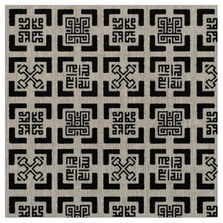 Natürliche Linen Adinkra-Kufic Tapestäste Stoff
