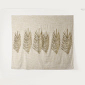 Natürliche Linen Texturpalme Blätter Zeichnend Wandteppich (Vorderseite (Horizontal))