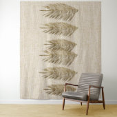 Natürliche Linen Texturpalme Blätter Zeichnend Wandteppich (Beispiel)