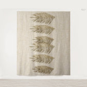 Natürliche Linen Texturpalme Blätter Zeichnend Wandteppich (Vorderseite)
