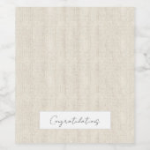 Natürliche Linen Zeitlos hinzufügen Eigene Text Ch Weinetikett (Einzelnes Label)