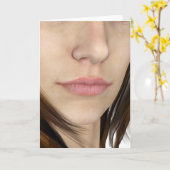 Natürliche Lippen und Nase Nah Karte (Gelbe Blume)