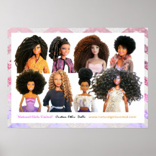 Natürliche Mädchen vereinigten das rosa u. lila Poster