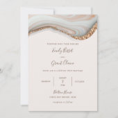 Natürliche Marmor Agate Hochzeitseinladung Einladung (Vorderseite)