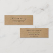 Natürliche Minimalistisch-braun-gesprenkelt Mini Visitenkarte (Vorne/Hinten)