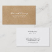 Natürliche Minimalistisch-braun-gesprenkelt Visitenkarte (Vorne/Hinten)