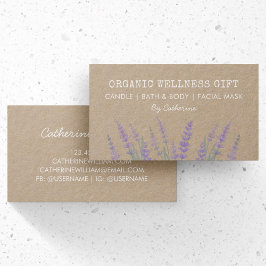 Natürliche Öko Bio Lavendel Wasserfarben Visitenkarte
