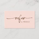 Natürliche Pfirsich und Brown Modernes, handgeschr Empfehlungskarte (Vorderseite)