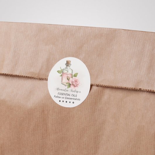 Natürliche Rose Essenzielle Öle Wasserfarben Etiketten
