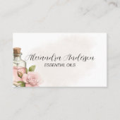 Natürliche Rose Essenzielle Öle Wasserfarben Visitenkarte (Vorderseite)