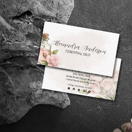 Natürliche Rose Essenzielle Öle Wasserfarben Visitenkarte