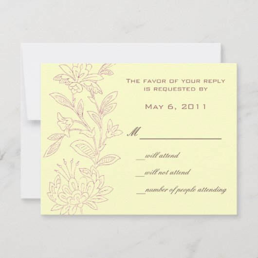 Natürliche/Rose Save the Date RSVP Karte (Vorderseite)