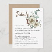 Natürliche Rose Woodsy Hochzeitsdetails Begleitkarte (Vorne/Hinten)