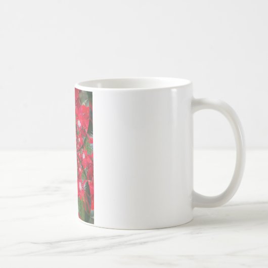 Natürliche Rote Blume Weiße Feder Kaleidoskop Kuns Kaffeetasse (Rechts)