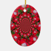 Natürliche Rote Blume Weiße Feder Kaleidoskop Kuns Keramikornament (Vorne)