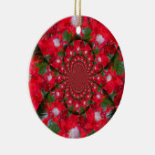 Natürliche Rote Blume Weiße Feder Kaleidoskop Kuns Keramikornament (Rechts)