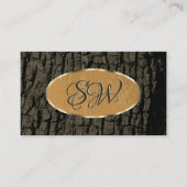 Natürliche, rustikale Baumrinde-Goldgrenze mit Mon Visitenkarte (Vorderseite)